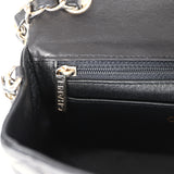 Pre-owned Chanel Mini Classic Rectangular Flap Bag Black Lambskin Light Gold Hardware