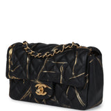 Chanel Mini Rectangular Flap Black and Gold Aged Calfskin Antique Gold Hardware