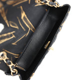 Chanel Mini Rectangular Flap Black and Gold Aged Calfskin Antique Gold Hardware