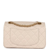 Pre-owned Chanel Mini Reissue 224 2.55 Flap Bag Beige Aged Calfskin Antique Gold Hardware