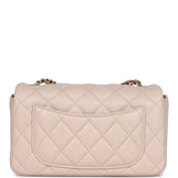 Chanel Mini Rectangular Flap Bag Light Beige Lambskin Gold Hardware