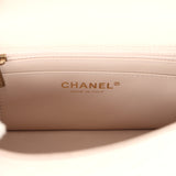 Chanel Mini Rectangular Flap Bag Light Beige Lambskin Gold Hardware