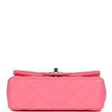 Chanel Mini Rectangular Flap Bag Hot Pink Lambskin Light Gold Hardware