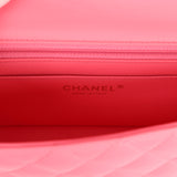 Chanel Mini Rectangular Flap Bag Hot Pink Lambskin Light Gold Hardware