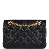 Chanel Mini Reissue 224 2.55 Flap Bag Black Crumpled Aged Calfskin Antique Gold Hardware