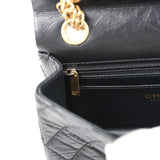 Chanel Mini Reissue 224 2.55 Flap Bag Black Crumpled Aged Calfskin Antique Gold Hardware