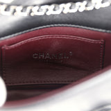 Chanel Mini Rectangular Camellia Flap Bag Black Lambskin and Patent Silver Hardware