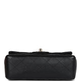 Pre-owned Chanel Mini Rectangular Flap Bag Black Lambskin Gold Hardware