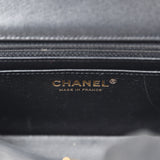 Pre-owned Chanel Mini Rectangular Flap Bag Black Lambskin Gold Hardware