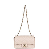 Chanel Mini Rectangular Flap Bag Light Beige Lambskin Light Gold Hardware