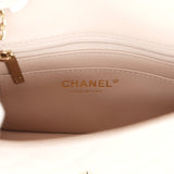 Chanel Mini Rectangular Flap Bag Light Beige Lambskin Light Gold Hardware