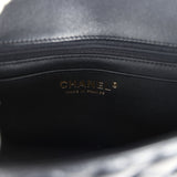 Chanel Mini Rectangular Top Handle Flap Bag Black Lambskin Light Gold Hardware