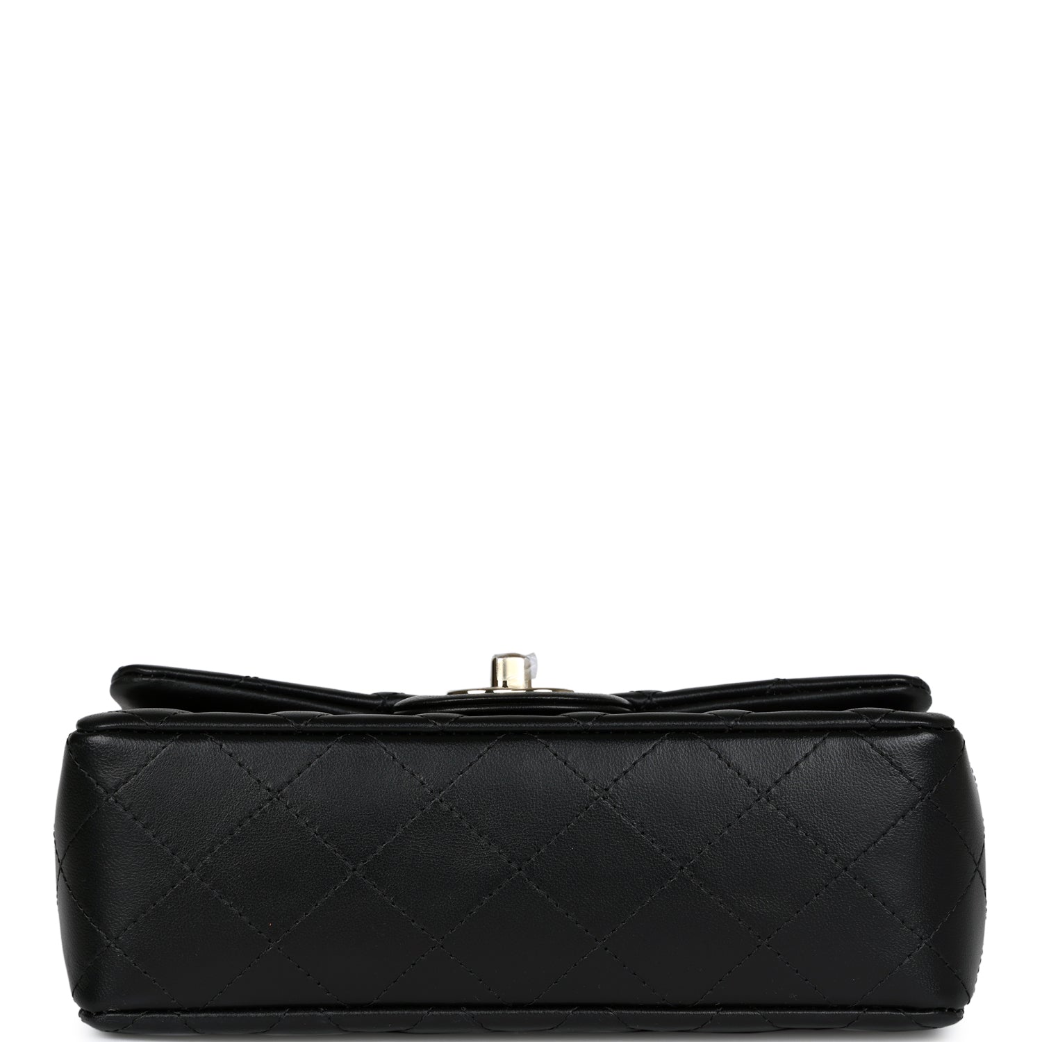 Chanel Mini Classic Rectangular Flap Bag Black Lambskin Light Gold Har
