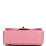 Chanel Mini Rectangular Flap with Top Handle Pink Lambskin Light Gold Hardware