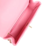 Chanel Mini Rectangular Flap with Top Handle Pink Lambskin Light Gold Hardware