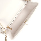 Chanel Mini Graphic Frame Flap Bag White and Black Lambskin Light Gold Hardware