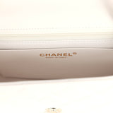 Chanel Mini Graphic Frame Flap Bag White and Black Lambskin Light Gold Hardware