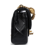 Chanel Mini Sweetheart Crush Square Flap Bag Black Shiny Calfskin Antique Gold Hardware