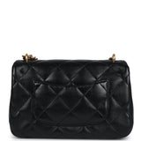 Chanel Mini Sweetheart Crush Square Flap Bag Black Shiny Calfskin Antique Gold Hardware