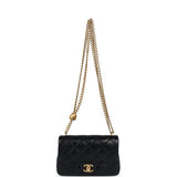 Chanel Mini Sweetheart Crush Square Flap Bag Black Shiny Calfskin Antique Gold Hardware