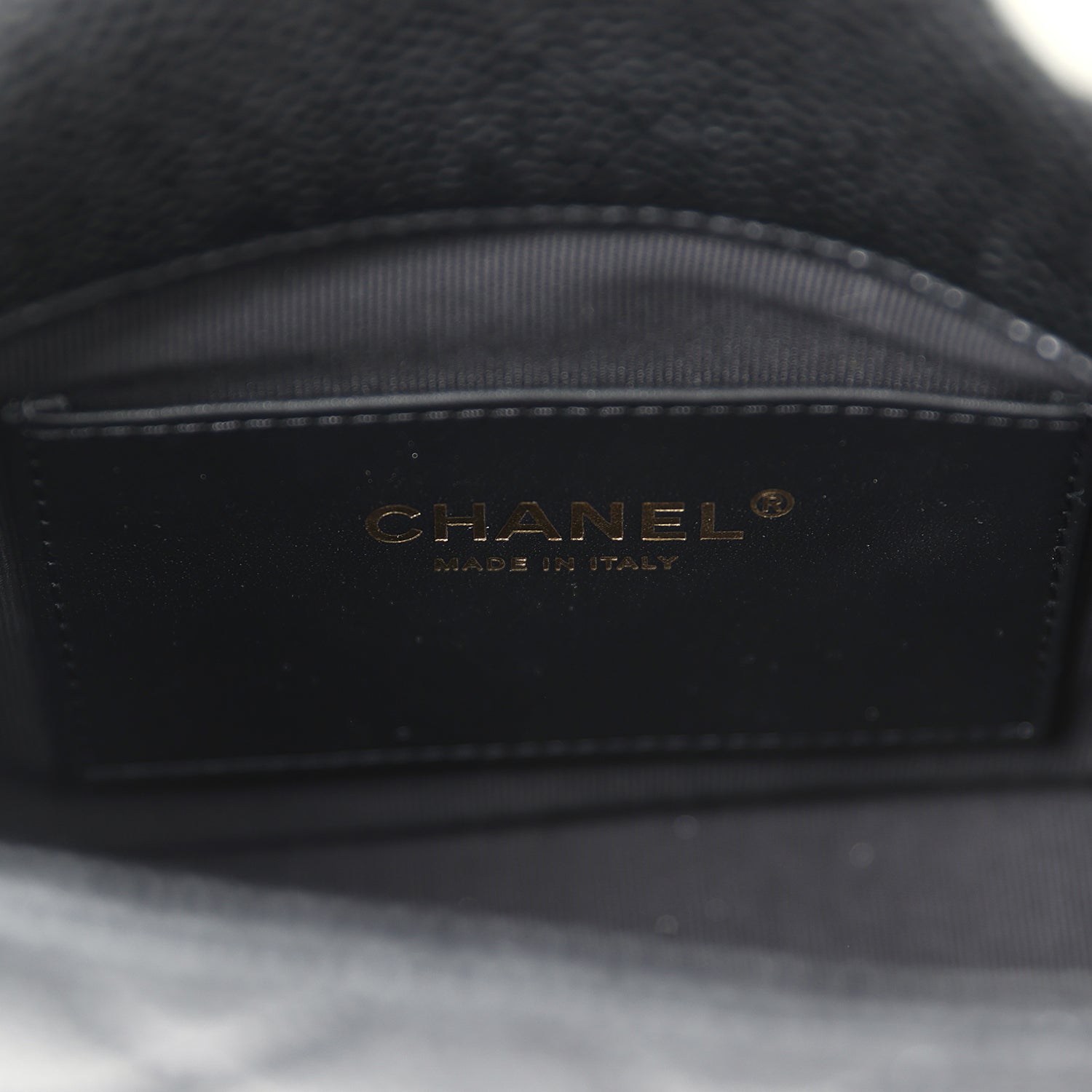 Chanel Mini Rectangular Flap Bag Black Shiny Caviar Gold Hardware