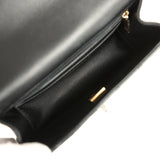 Chanel Mini Rectangular Top Handle Flap Bag Black Lambskin Light Gold Hardware - Thumbnail View 8
