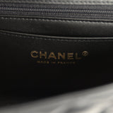 Chanel Mini Rectangular Top Handle Flap Bag Black Lambskin Light Gold Hardware - Thumbnail View 9