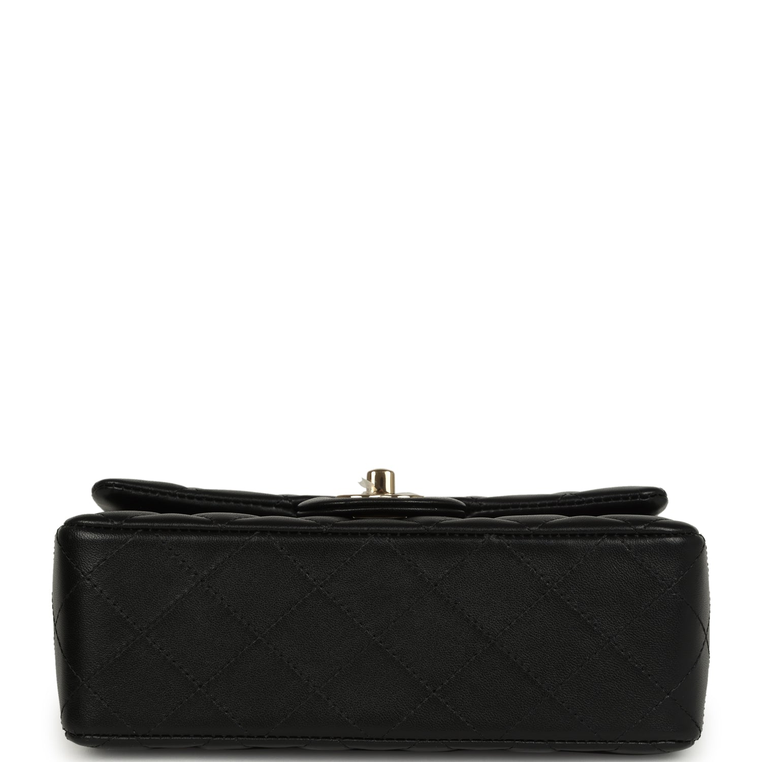 Chanel Mini Classic Rectangular Flap Bag Black Lambskin Light Gold Har