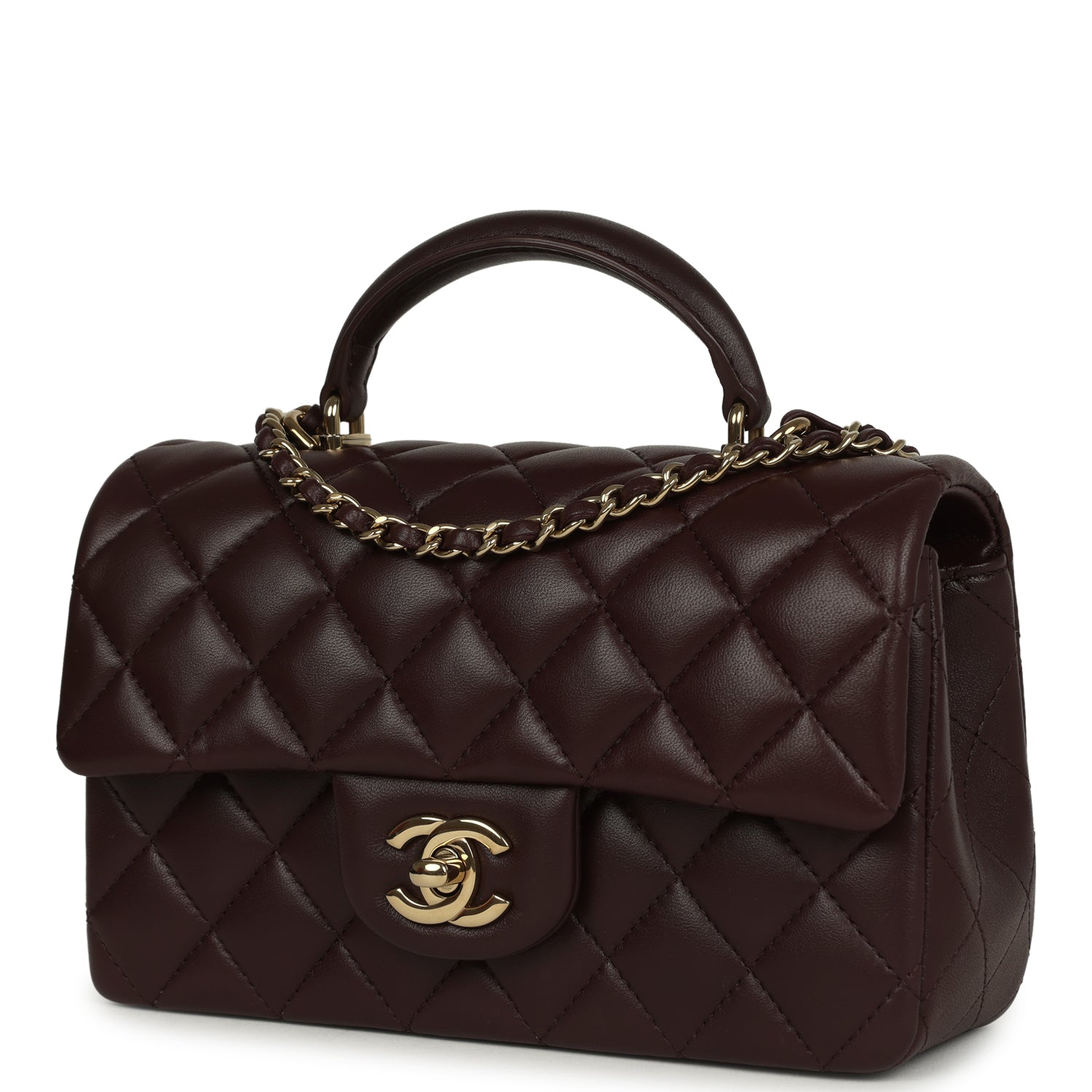 my cd mini 21 dark brown lambskin