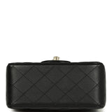 Chanel Mini Classic Square Flap Bag Black Lambskin Light Gold Hardware