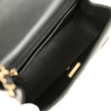 Chanel Mini Classic Square Flap Bag Black Lambskin Light Gold Hardware