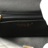 Chanel Mini Classic Square Flap Bag Black Lambskin Light Gold Hardware