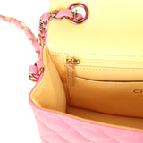 Chanel Mini Classic Rectangular Flap Bag Pink and Yellow Lambskin Iridescent Hardware