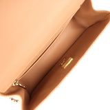 Pre-owned Chanel Mini Classic Rectangular Top Handle Flap Ecru Lambskin Light Gold Hardware - Thumbnail View 8