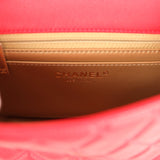 Pre-owned Chanel Mini Pearl Crush Square Flap Bag Red Lambskin Brushed Gold Hardware - Thumbnail View 10