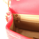 Pre-owned Chanel Mini Pearl Crush Square Flap Bag Red Lambskin Brushed Gold Hardware - Thumbnail View 11