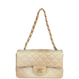 Chanel Mini Rectangular Flap Bag Gold Ombre Chevre Calfskin Antique Gold Hardware