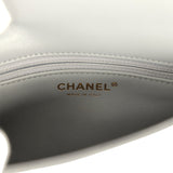 Pre-owned Chanel Mini CC Rectangular Flap Bag with Top Handle Light Grey Lambskin Gold Hardware