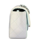 Pre-owned Chanel Mini Classic Rectangular Flap Bag Ombre Purple Iridescent Lambskin Silver Hardware