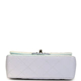 Pre-owned Chanel Mini Classic Rectangular Flap Bag Ombre Purple Iridescent Lambskin Silver Hardware