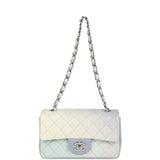 Pre-owned Chanel Mini Classic Rectangular Flap Bag Ombre Purple Iridescent Lambskin Silver Hardware