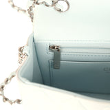 Pre-owned Chanel Mini Classic Rectangular Flap Bag Ombre Purple Iridescent Lambskin Silver Hardware