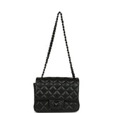 Pre-owned Chanel Mini Classic Square Flap Bag So Black Lambskin Black Hardware - Thumbnail View 7