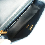 Chanel Mini Rectangular Flap Bag Blue Denim Antique Gold Hardware