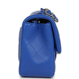 Chanel Mini Rectangular Flap Bag Cobalt Blue Lambskin Silver Hardware