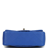 Chanel Mini Rectangular Flap Bag Cobalt Blue Lambskin Silver Hardware