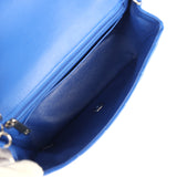 Chanel Mini Rectangular Flap Bag Cobalt Blue Lambskin Silver Hardware