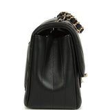 Chanel Mini Chevron Classic Rectangular Flap Bag Black Lambskin Light Gold Hardware