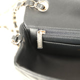 Chanel Mini Chevron Classic Rectangular Flap Bag Black Lambskin Light Gold Hardware