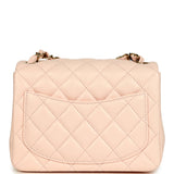Chanel Mini Classic Square Flap Bag Light Pink Lambskin Light Gold Hardware
